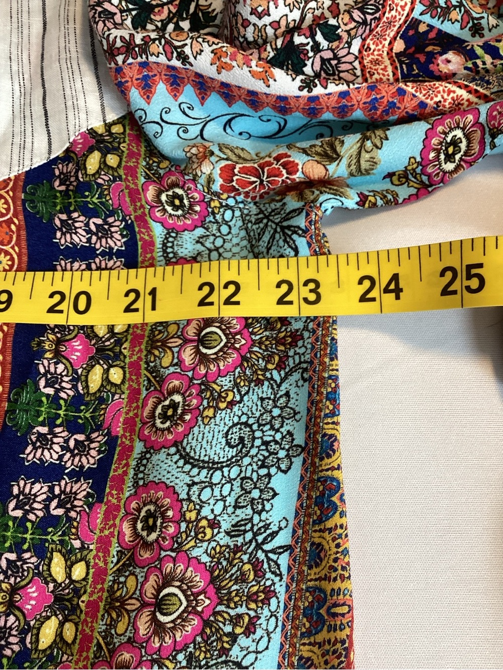 John Mark White Striped Tunic with Multicolor Embroidery - Picture 11 of 13